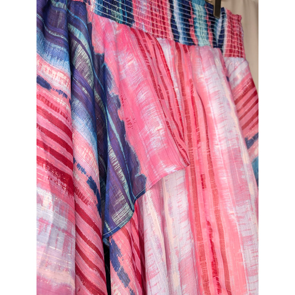 INC Womens Tie Dye Handkerchief Hem Smocked Chiffon Boho Fairy Sparkle Skirt L‎ - Picture 10 of 13